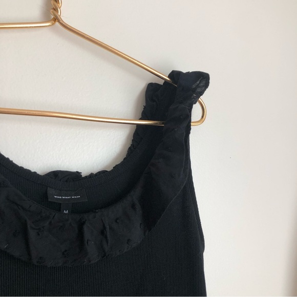 Who What Wear Black Ribbed Tank Top - Picture 3 of 10